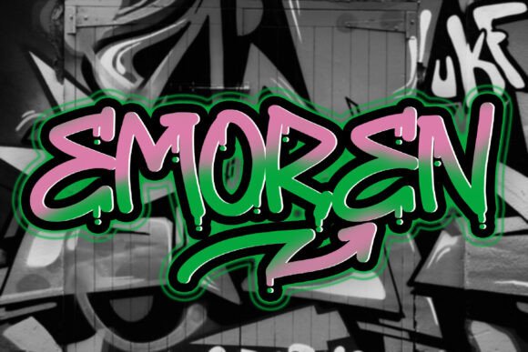 Emoren: Bold Dripping Handbrush Graffiti Font
