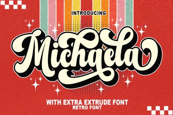 Michaela Display Font for Nostalgic Craft Projects