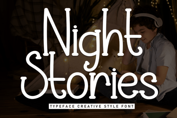 Night Stories Display Font for Handmade Crafts and Cozy Designs