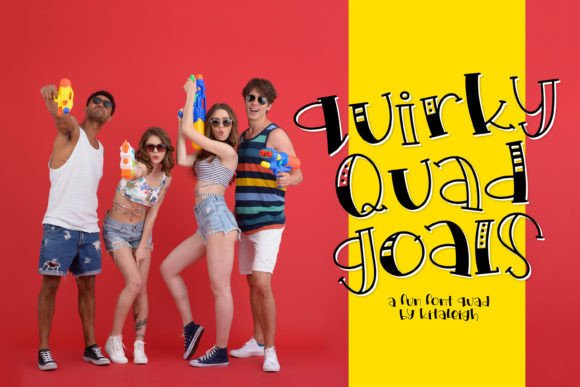 Quirky Quad Goals: A Playful Display Font for Creative Projects