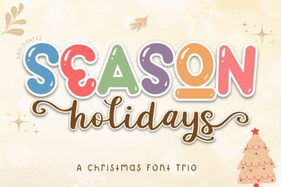 Season Holidays Trio: A Whimsical Display Font for Handmade Creators