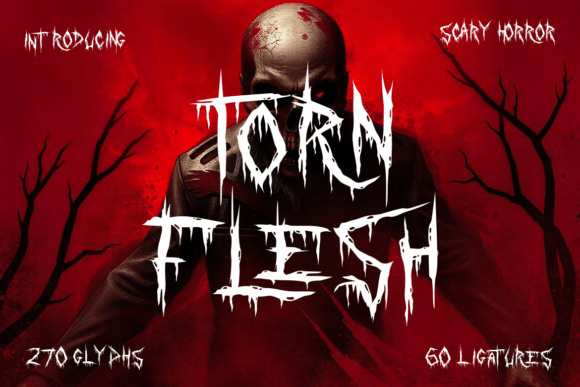 Torn Flesh Font for Handmade Horror Products